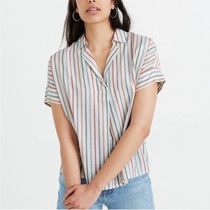 Madewell Park Popover In Rainbow shirt.